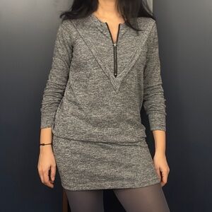 Grey knit sweater dress